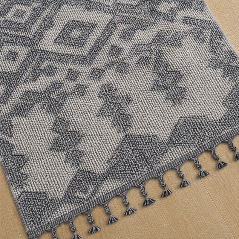 Tapis de couloir intérieur / extérieur 2X8 blanc / gris NAAR Guros Collection, Runner 2'2" x 8'