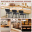 Upholstered Counter Stool with Metal Frame-271538345