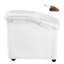 Bac à ingrédients, bac à ingrédients d'une capacité de 11,4 gallons, bac à farine sur roulettes de 280 tasses, bac à ingrédients de rangement commercial avec couvercle et cuillère à riz pour cuisine White