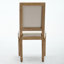 Chaises de salle à manger Louis XVI françaises avec structure en bois massif et dossier en rotin (lot de 2)