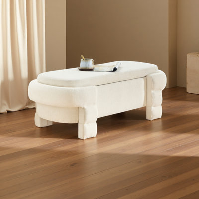 Repose-pieds de 48,8 po avec rangement, banc de rangement, banc de hall d'entrée rembourré avec sièges, repose-pieds de bout de salon, de chambre à coucher et de banc d'entrée moderne
