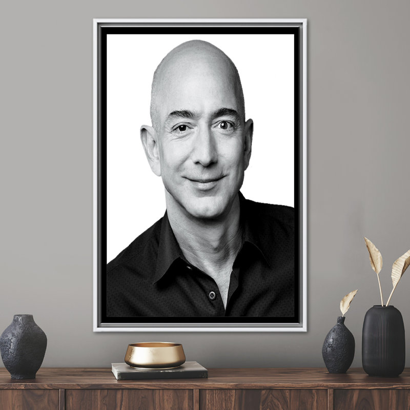 "Jeff Bezos", impression sur toile de haute qualité pour la décoration intérieure, Reproduction encadrée sans passe-partout