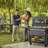Keter Outdoor Patio Cooler Chest, 89.8 Qt Beverage Bar Cart w/ Wheels, Graphite