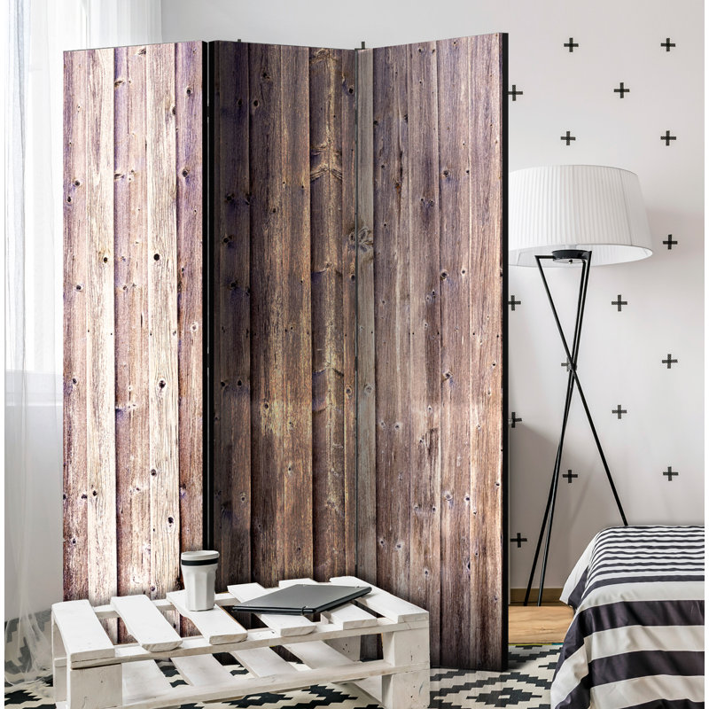 Everalda  Solid Wood Folding Room Divider, 3