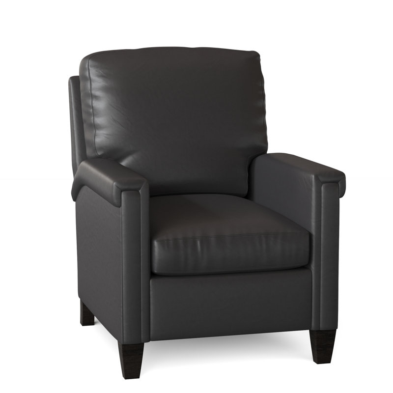 Kara 32" Wide Faux Leather Standard Recliner, Outsider Raven Genuine Leather, Cobblestone, Manual