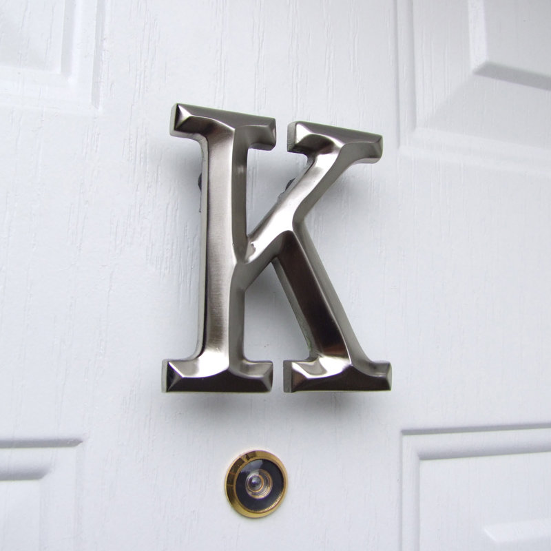 Heurtoir de porte lettre monogramme, Nickel, K