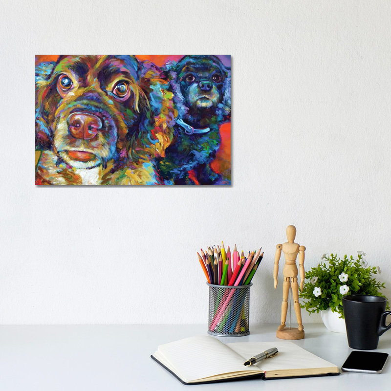Spaniel Brothers - Wrapped Canvas Print, 20.32 cm H x 30.48 cm W