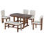 Ensemble de table de salle à manger extensible 6 pièces avec banc et chaises rembourrées Omparsad