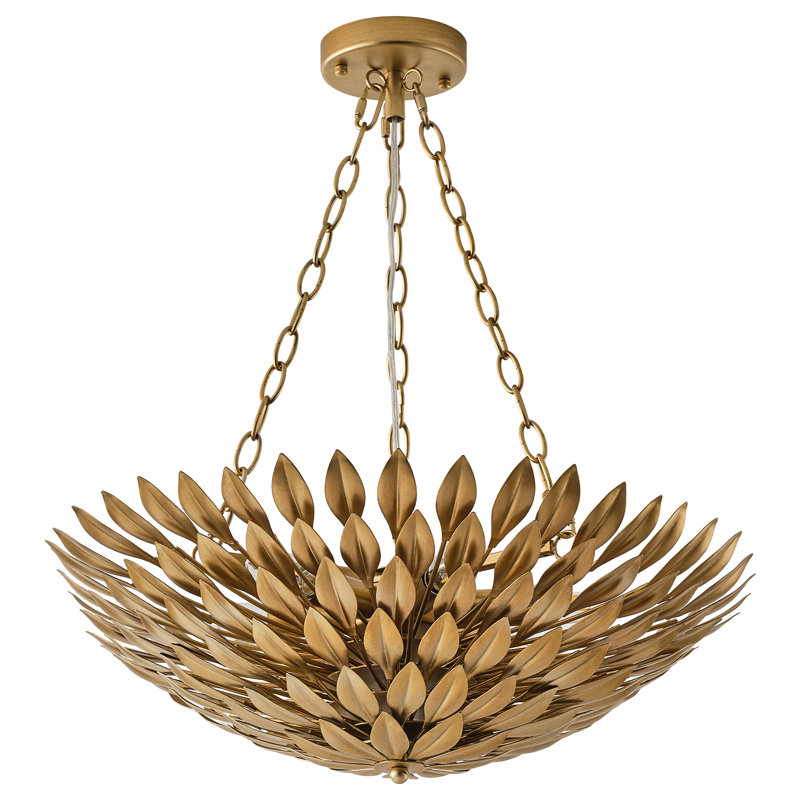 Lustre convertible 22 "à feuilles d'olivier 22 lumières Vintage