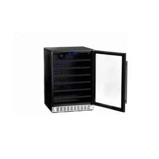 Azure Home Products Single Zone 23.62'' Freestanding 54 Bottle Wine Refrigerator with Reversible Door