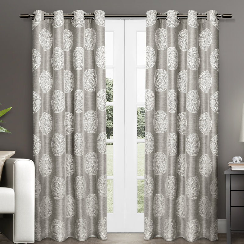 Defelice Semi Sheer Curtain, Dove Gray, 54" W x 108" L
