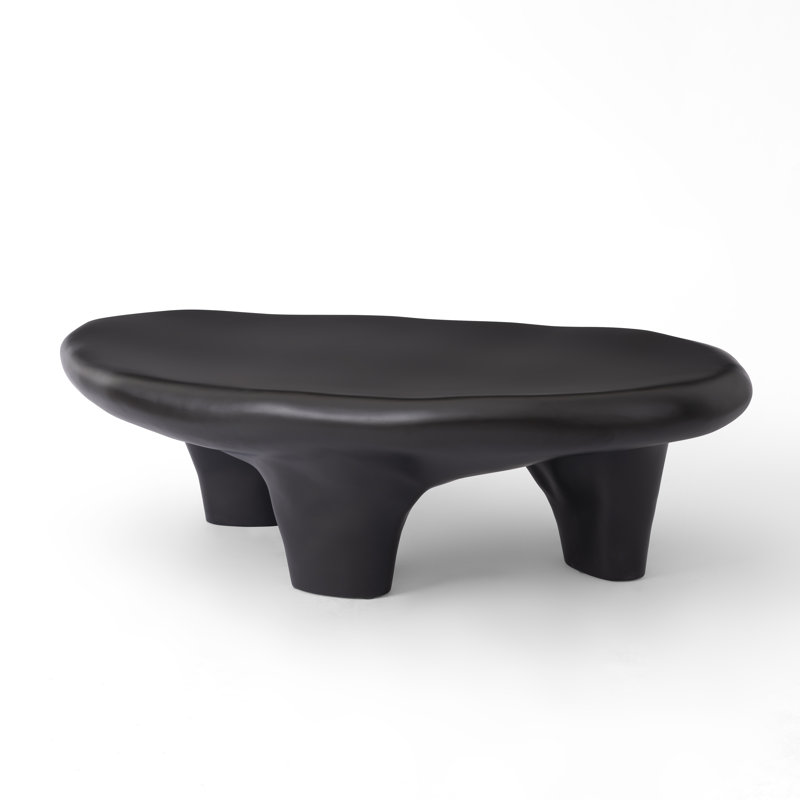 Fiberglass Coffee Table Cloud Shape Coffee Table For Living Room Central Table 65x120cm, Black