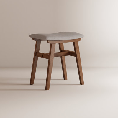 Tabouret de coiffeuse en bois massif Anita avec coussin de selle, siège éponge à rebond élevé, fauteuil de maquillage facile à assembler