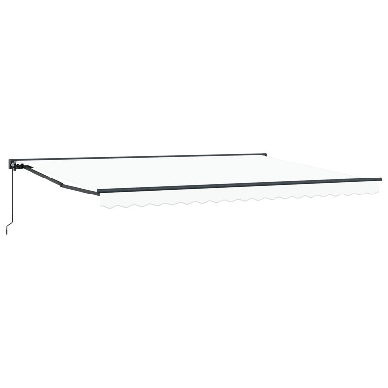 VidaXL Polyester Cover Retractable Patio Awning, 400cm W x 350cm D, No Pattern, White/Black
