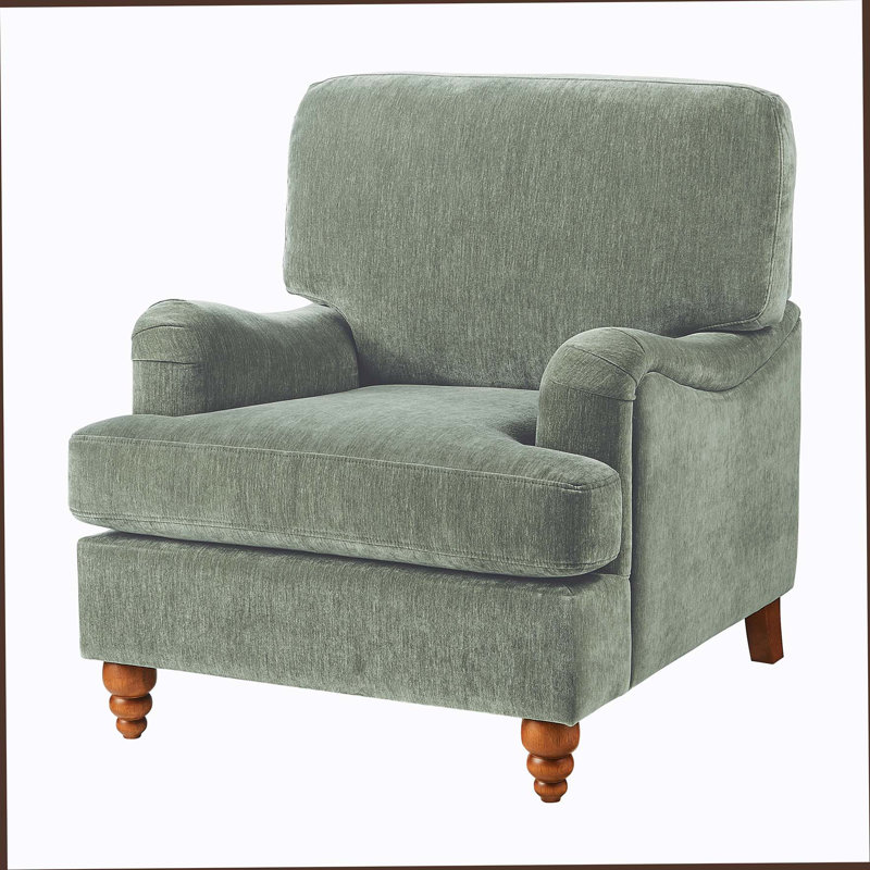 Candor Fabric Arm Chair In Sage, Sauge