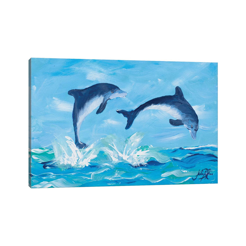 Dolphins s'envolant II, H 40 po x l 60 po x 1,5 po
