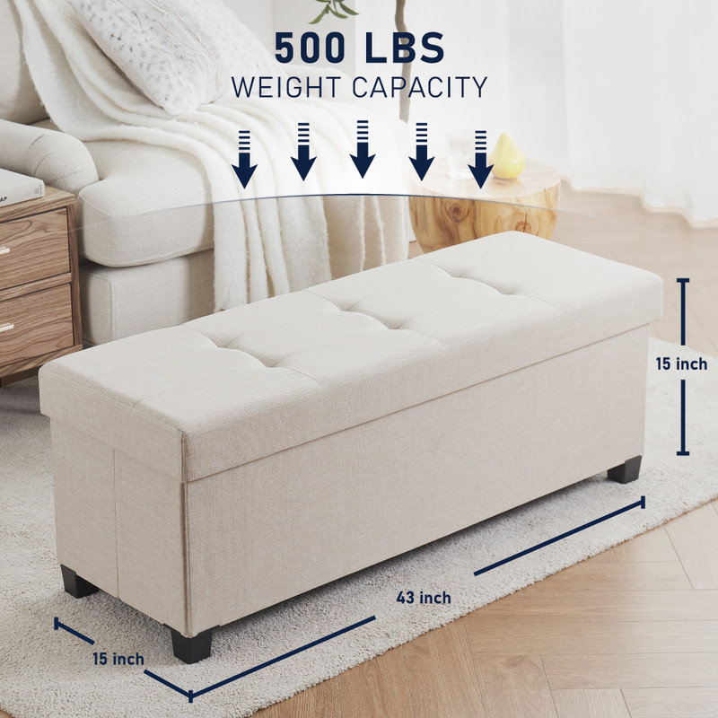 Collapsible Long Bench Pehrson, Beige