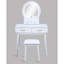 Ensemble de coiffeuse 3 pièces avec miroir à DEL, tabouret rembourré, 2 tiroirs, blanc