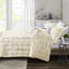Édredon métallique double / grand - motif géométrique doré sur le devant, tissu doux en microfibre, rembourrage, 2 taies décoratives, coussins décoratifs, conception élégante au traitement froissé, tissu délavé à froid-129761433-129761434