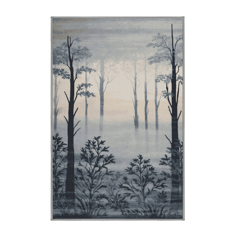 Tapis gris lavable à la machine, Rectangle 2 pi x 3 pi