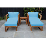 Venice Teak 5 Piece Chat Group With End Table