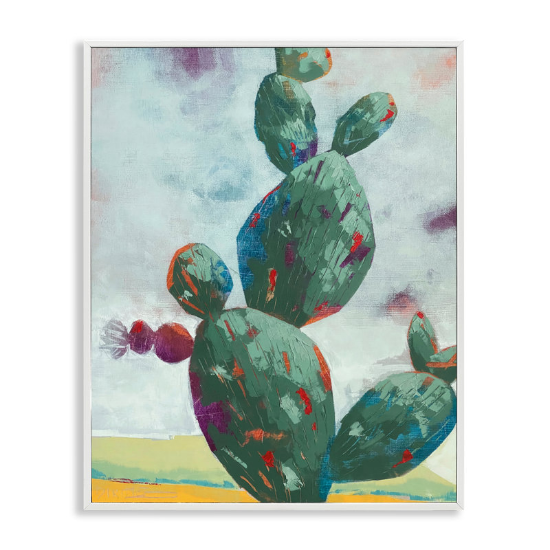 Giclée encadrée de cactus arrondis, debout par Dianna Fritzler, H 20 po x l 16 po