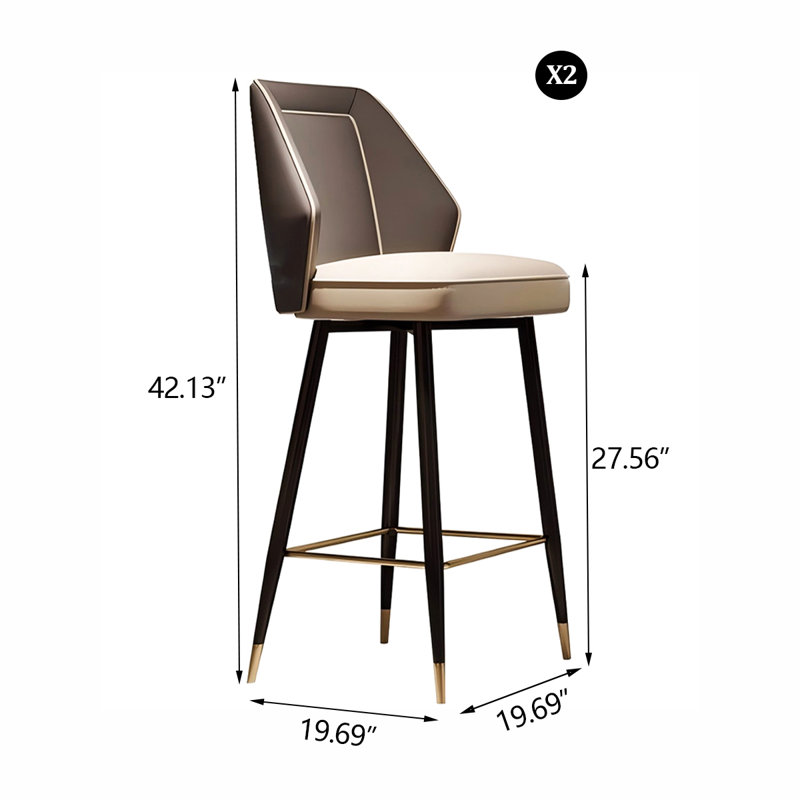 Tabouret de bar 42,13 po H-Gray, Gris, Tabouret de comptoir (siège d'une hauteur de 27,5