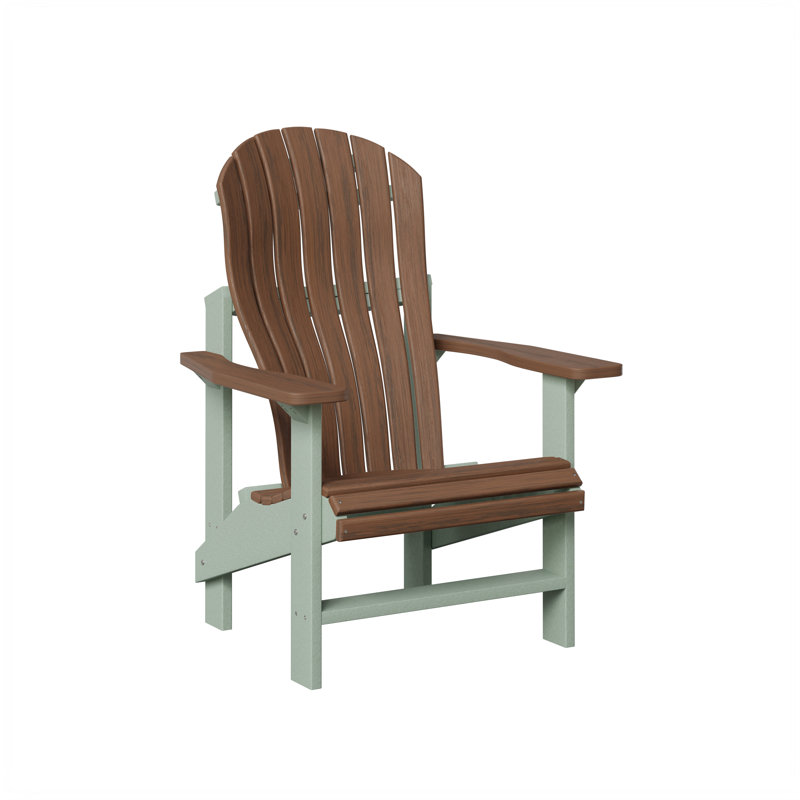 Berlin Gardens Contour Upright Adirondack Chair, Brazilian Walnut with Seafoam