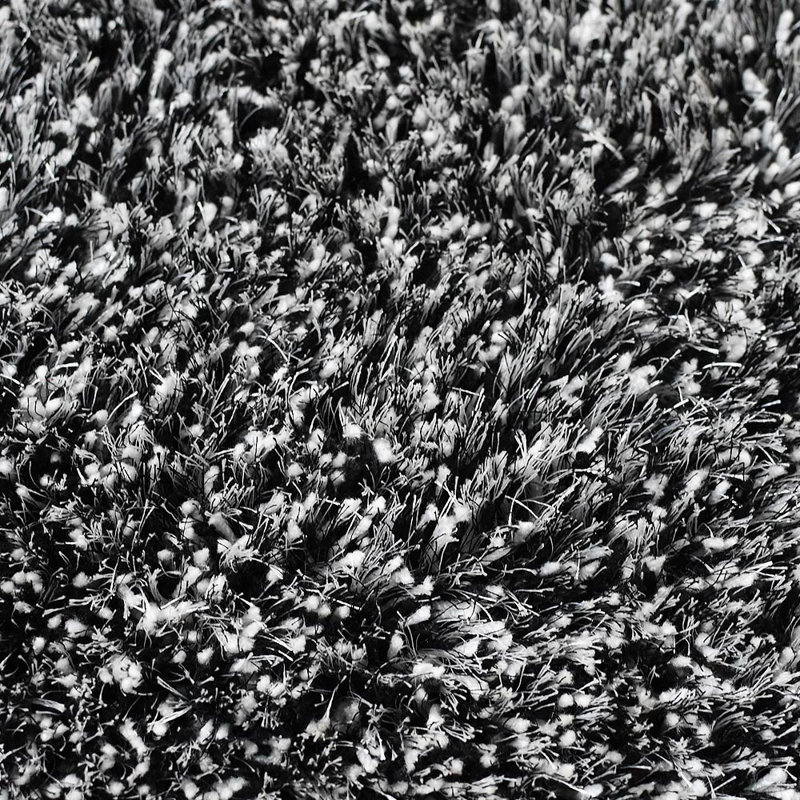 Tapis rectangulaires en polyester touffeté à la main VillaGrove | Noir blanc | Conception solide | Tapis de salon, chambre à coucher