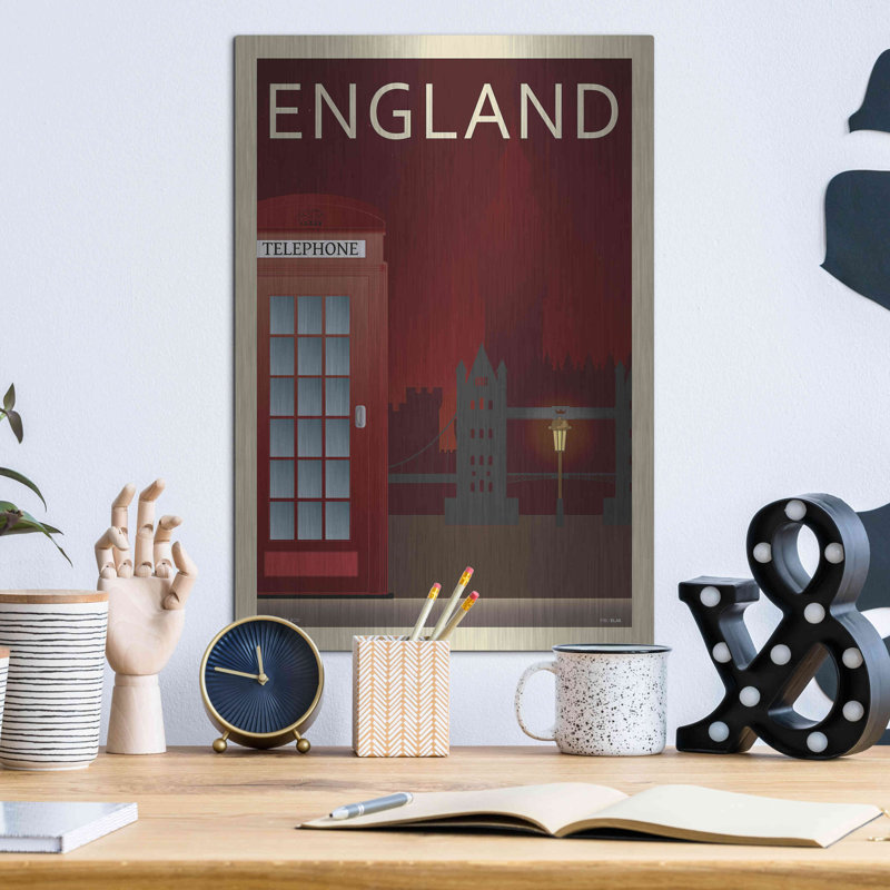 'Telephone Box' by Incado, Metal Wall Art, 16" H x 12" W