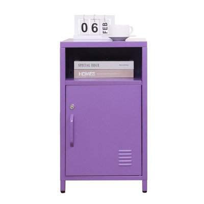 Katarra 26'' Tall Metal Nightstand Storage Cabinets With Lock