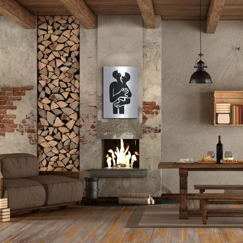 «Abstract Hug No 2» par Andreas Magnusson, art mural en métal, 24 po x 36 po