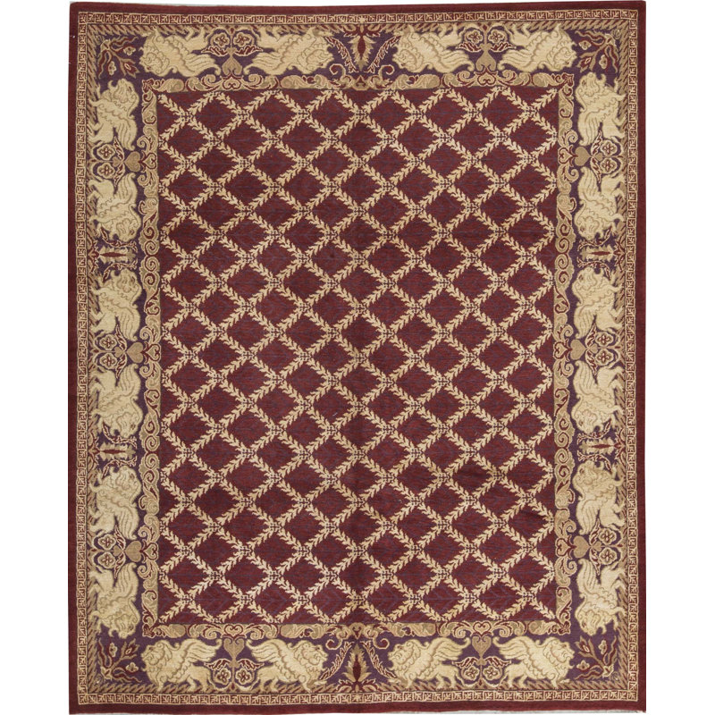 Tapis rouge noué à la main de haute qualité