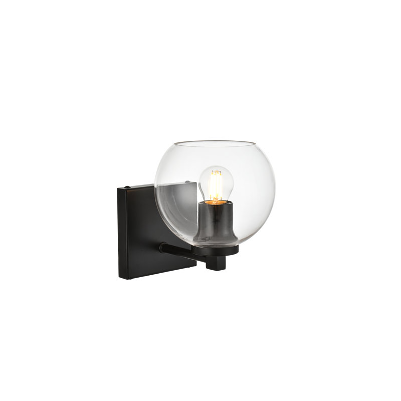 Éclairage de salle de bain à intensité variable Patrece, Noir, Deux lumières, H 7 po x l 15 po x P 15 po