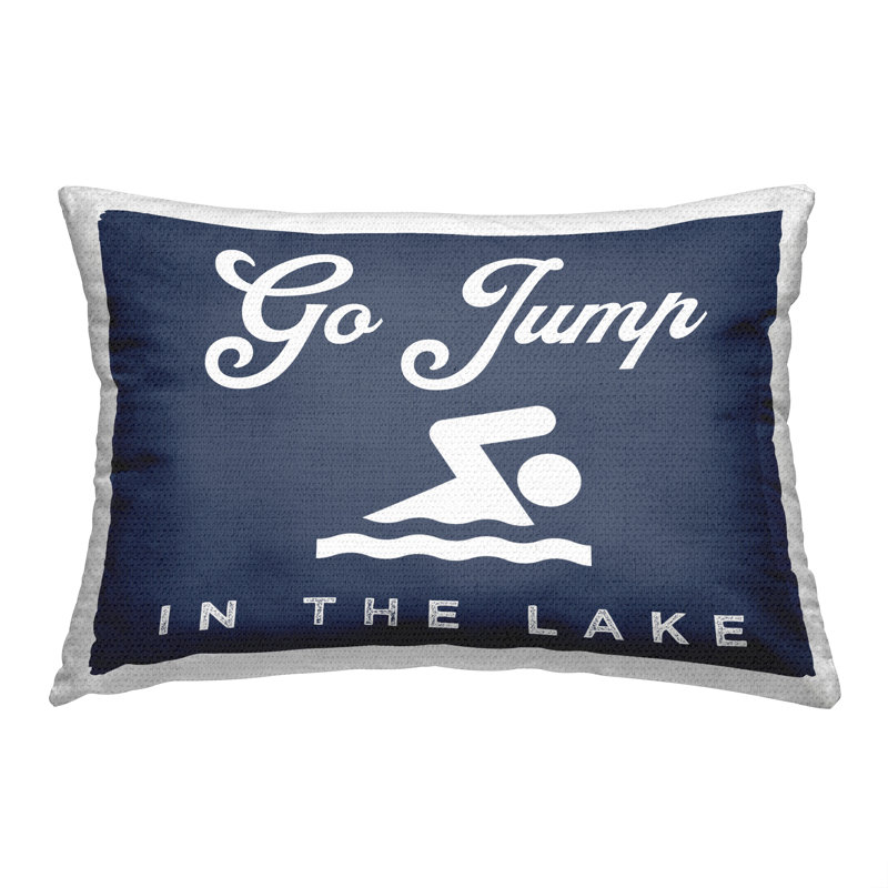Coussin d'extérieur Blue Jump in Lake par Lil 'Rue