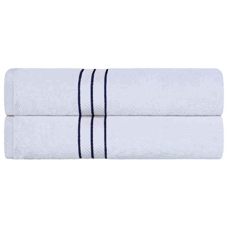 Ensemble de draps de bain Josann, Bleu marine / blanc