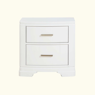 Finition élégante table de chevet avec deux tiroirs de rangement pour meubles de chambre à coucher style transitionnel 1pc