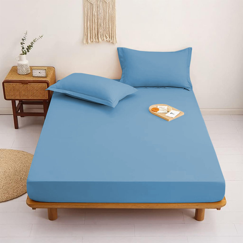 Aspire Homeware Ultra Soft 40cm Deep Fitted Sheet for Extra Deep Mattress and Cozy Sleep, Single (3'), Light Blue