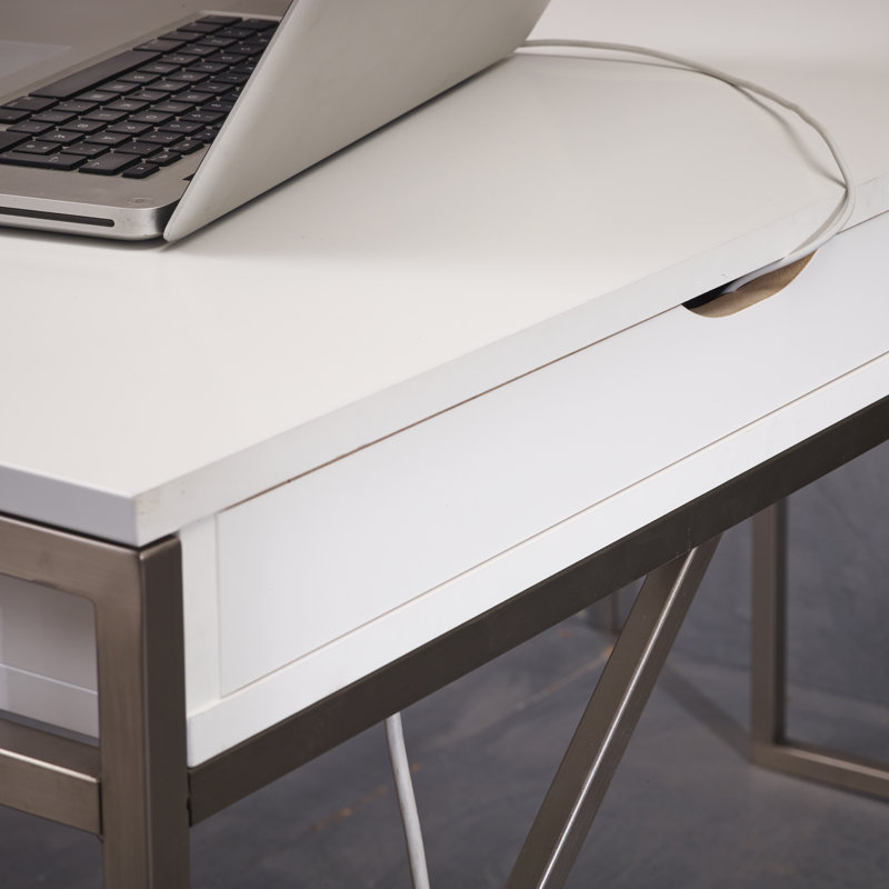 Mistral Steel Standing Desk, White/Red