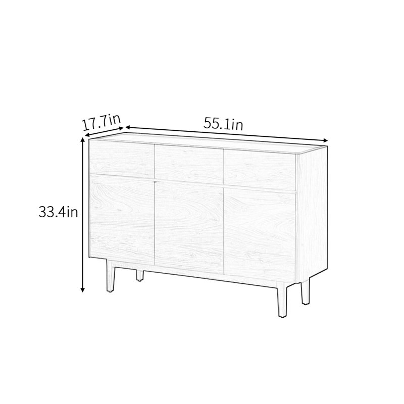 Buffet rétro de style minimaliste haut de gamme