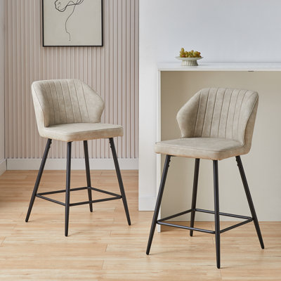 Konate Upholstered Counter Stool with Metal Frame