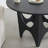 Vintage black solid wood round dining table-106638513