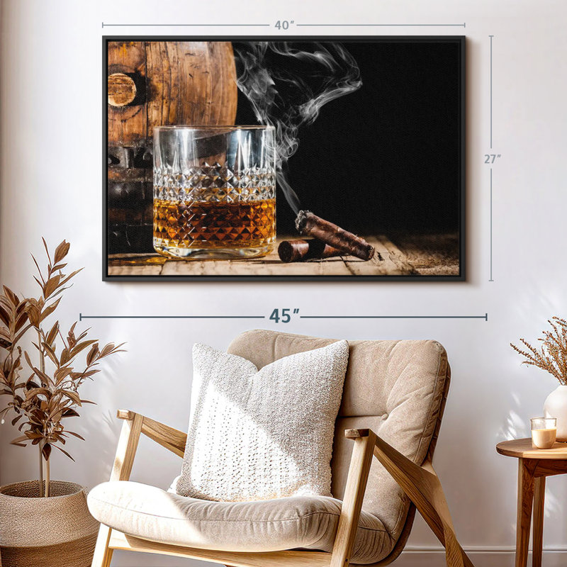 Nourriture et boisson «Bourbon Barrel And Cigar», H 40 po x l 27 po