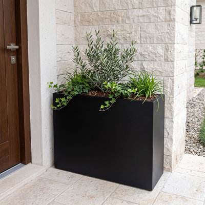 Jardinières rectangulaires en métal pour plantes d'extérieur
