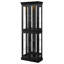 Élégante vitrine vitrée éclairée - Rangement à cadre en bois pour le salon, la cuisine et le garde-manger - Ampoule incluse - Idéal pour le vin, les jouets et les objets de collection - Noir-1971067188