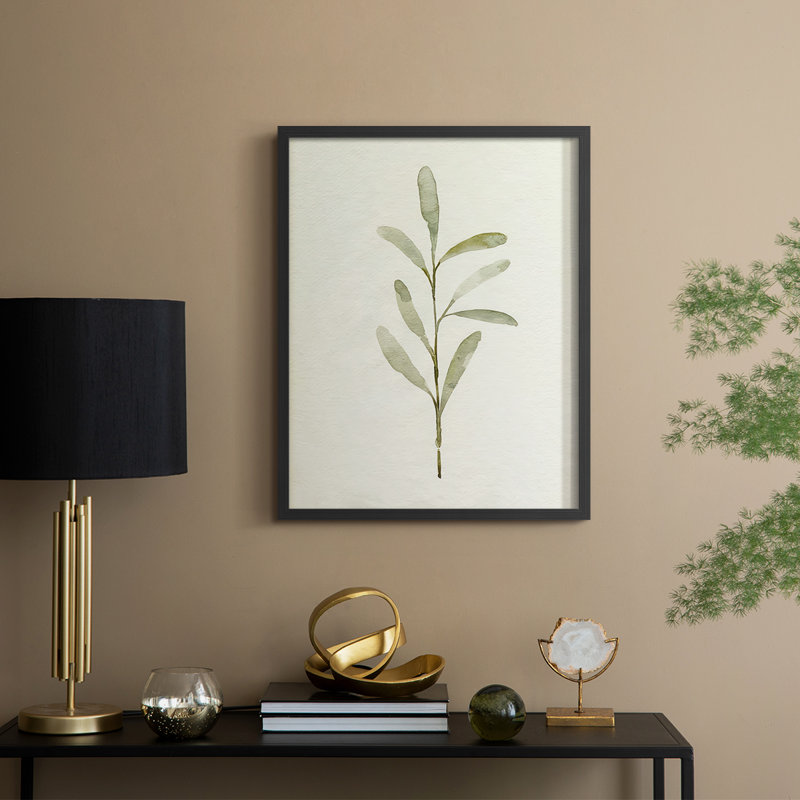 Olive Leaves III Framed Print - Solid Wood, Noir, noir, noir, noir, H 21 po x l 17 po