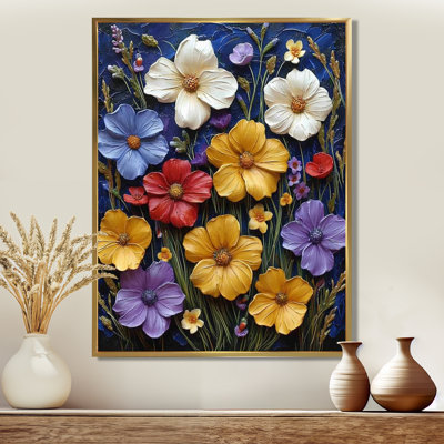 Décoration murale colorée fleurs de renoncule - Fleurs sauvages