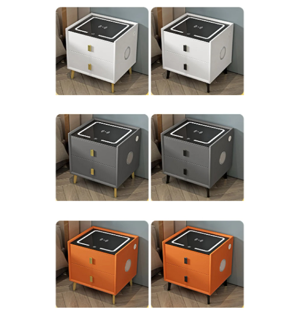 Autra Trendy Japanese Nightstands Modern Luxury Laden Drawers Wood Smart Basses Bedsides Table