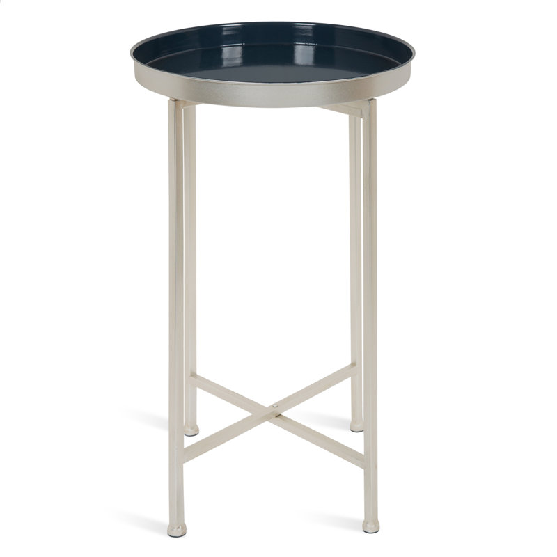 Table de bout Ekta, Argent, Bleu marine