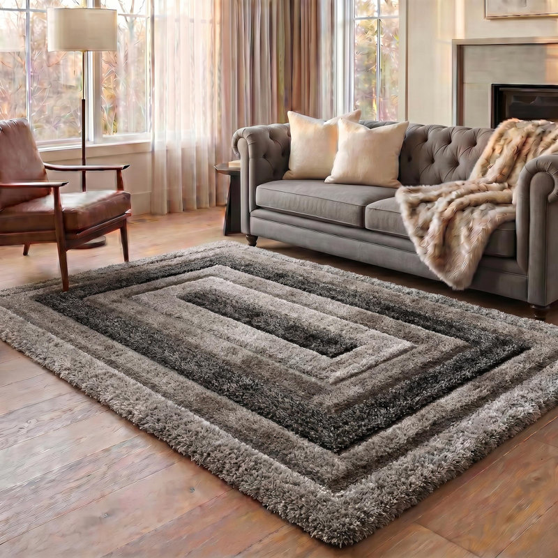 Kiawah Geometric Shag Area Rug, Rectangle 120 x 170cm